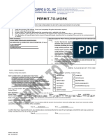 Permit-to-work form for crushing plant maintenance