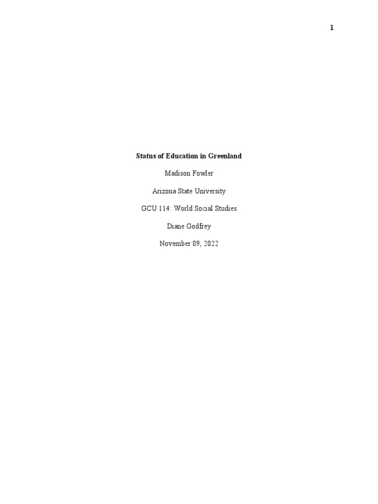 Status of Education in Greenland PDF Literacy Teachers