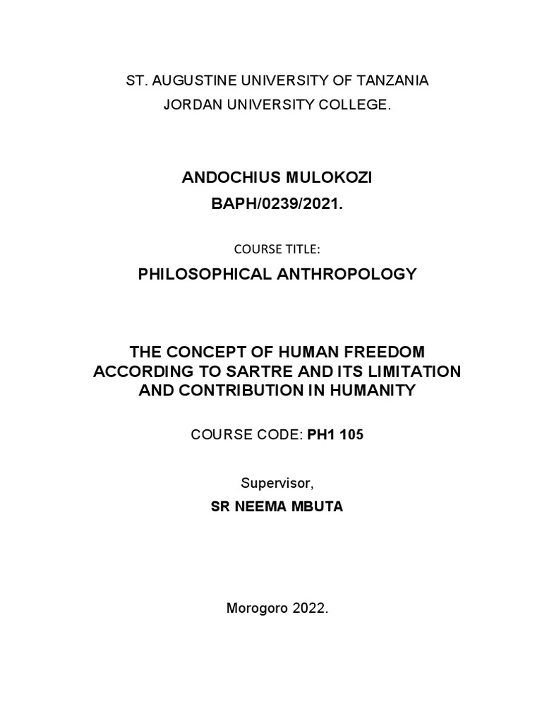 On Human Freedom Pdf Free Will Existentialism