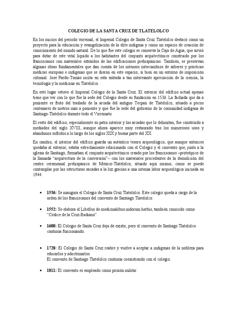 Colegio de La Santa Cruz de Tlatelolco PDF