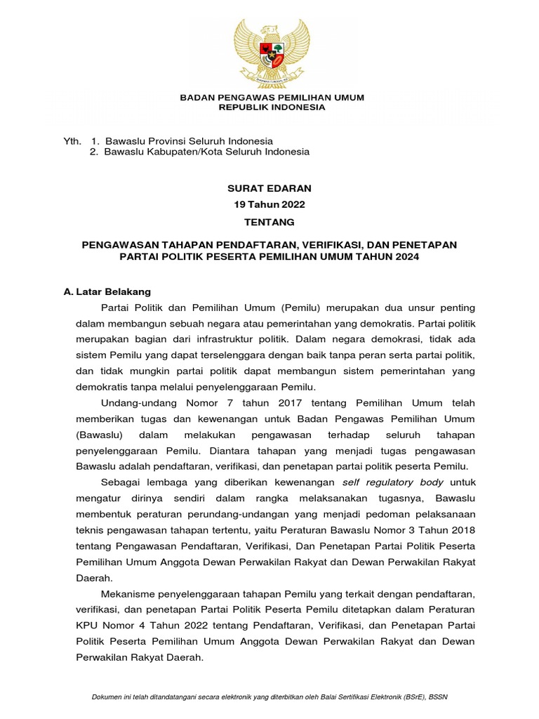 Proses verifikasi partai politik dalam pemilu 2024