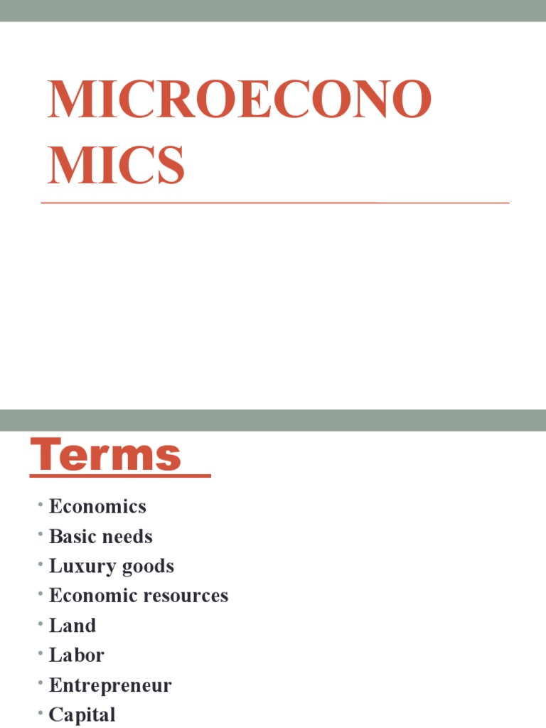 Microeconomics Terms | PDF