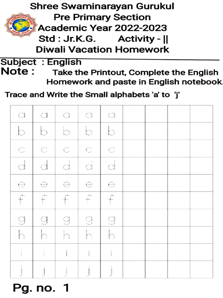 Diwali Vacation Homework 2022 2023 Pdf