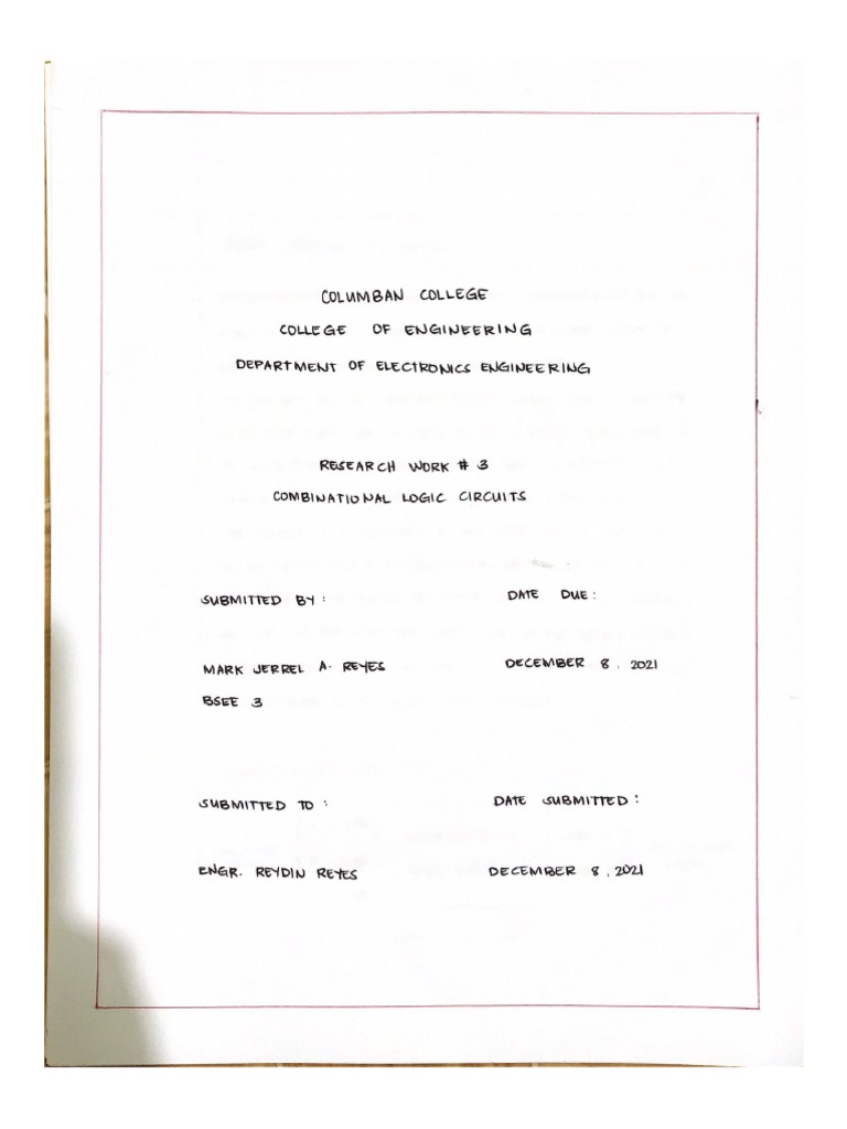 Combinational Logic Circuits Pdf