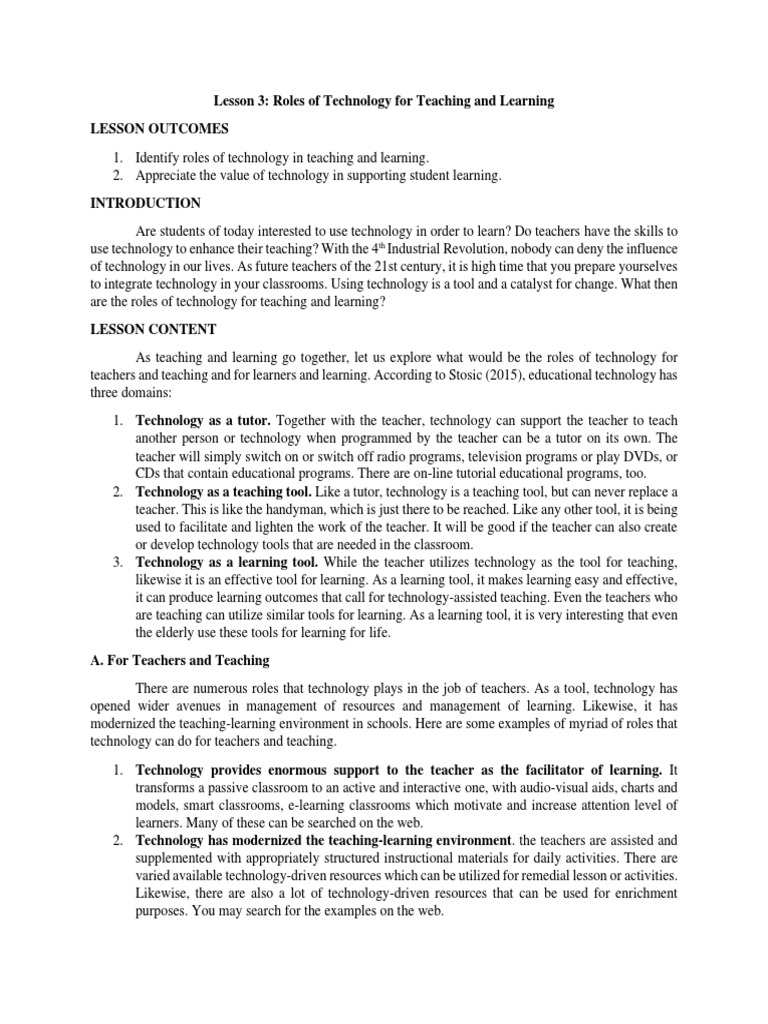 Lesson 3 Module 202203140505 Pdf Teaching Method Critical Thinking