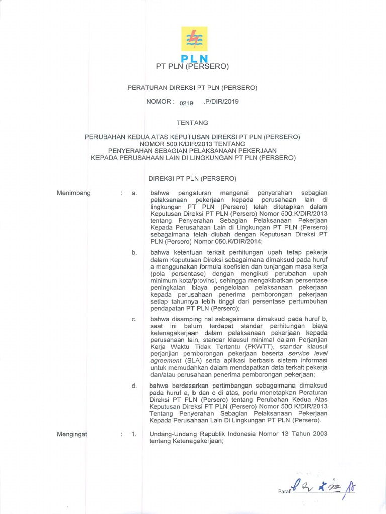 2019 Perdir 0219 THN 2019 Perubahan Kedua SKD500 | PDF