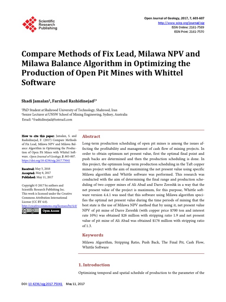 Compare Methods of Fix Lead Milawa NPV and Milawa | PDF | Net Present ...
