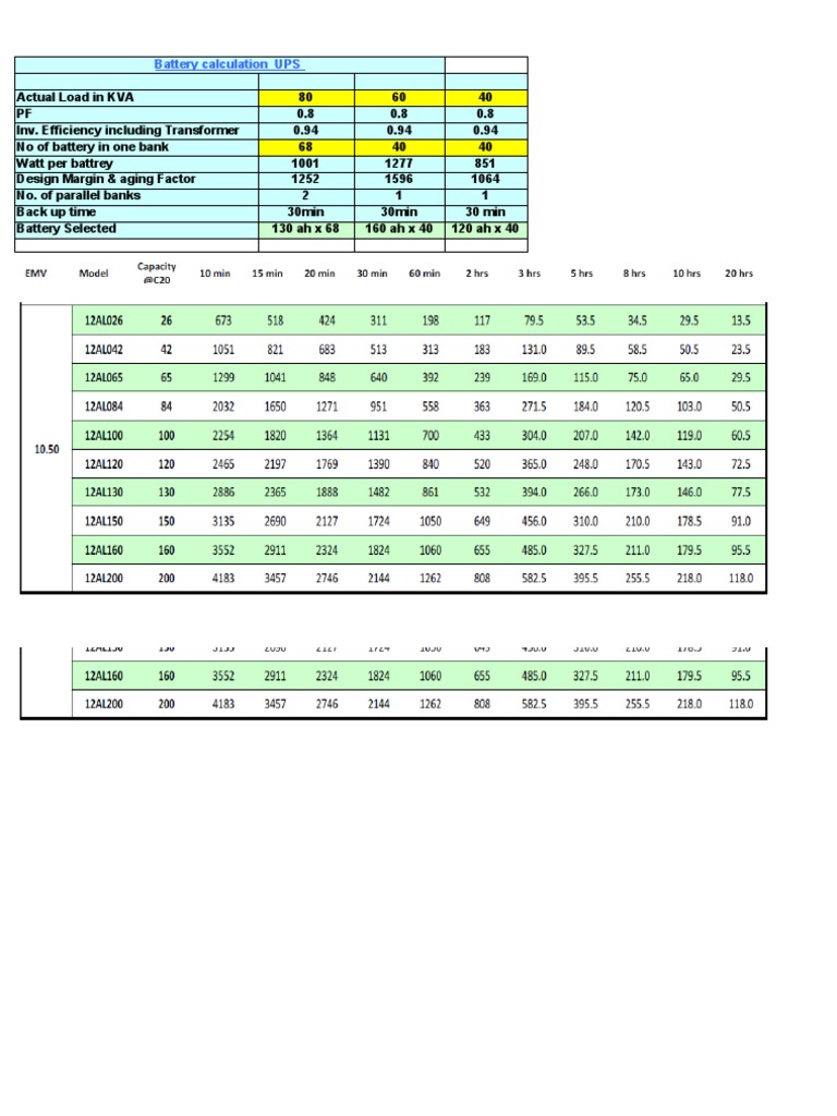 Battery calculation PDF Electronics Electrical Engineering
