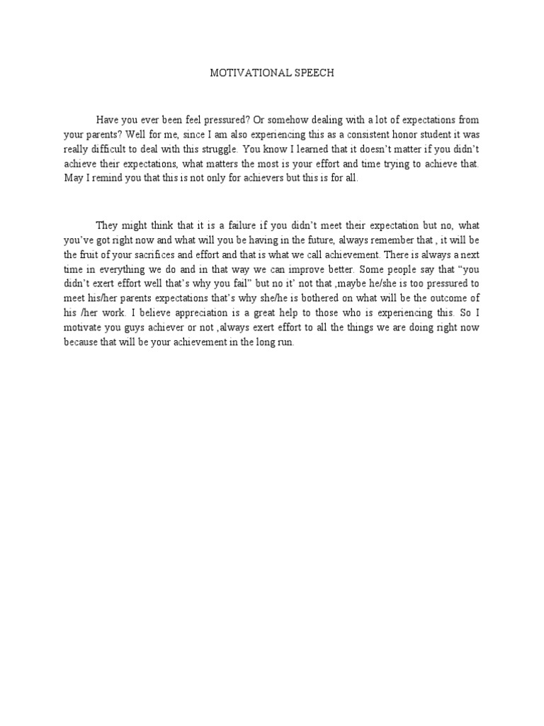 Motivational Speech Pdf