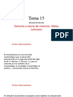 Tema 15 Filosofia Del Derecho Niklas Luhmann Teoría Sistemas