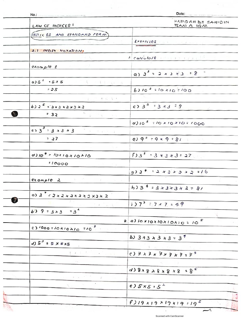 Law of Indices 1 PDF