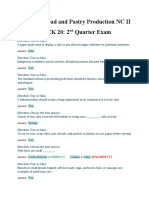 BPP2200 Bread and Pastry Production NC II 2nd Quarter Exam (WEEK 20)