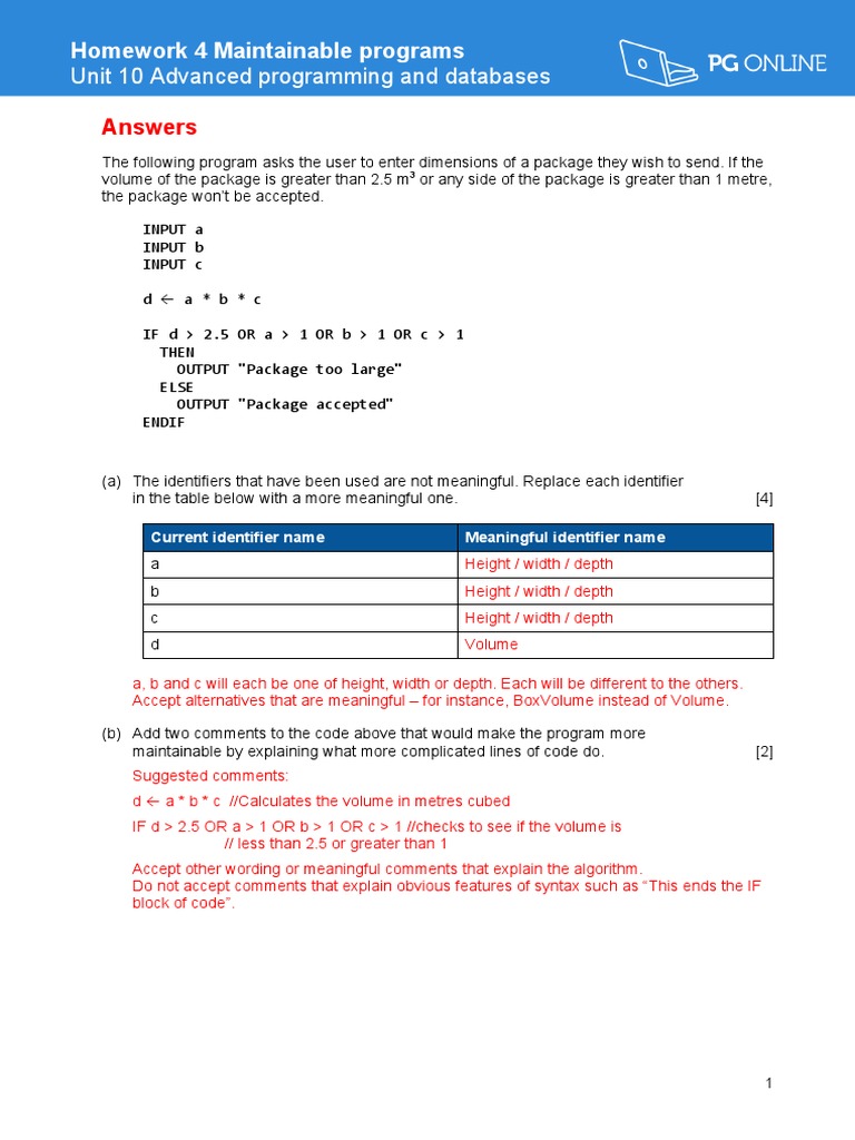 T4 Homework 4 Answers PDF Parameter Programming