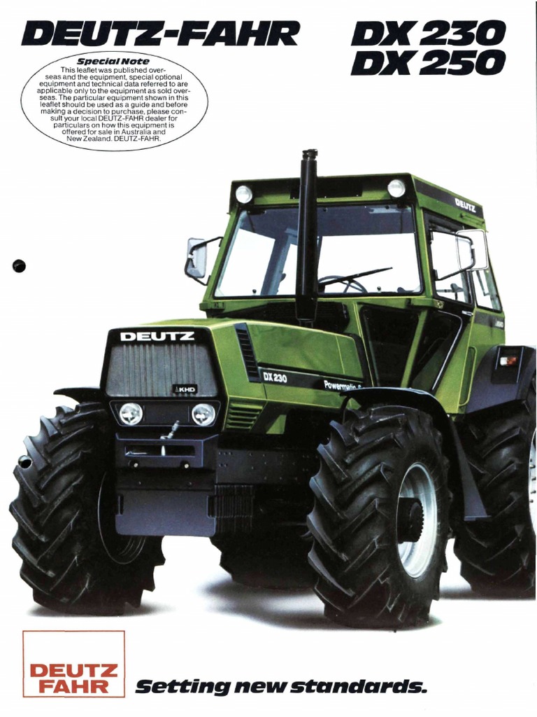 DEUTZ-FAHR DX 230/DX 250 Overview | PDF | Tractor | Manual Transmission