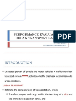 Performance Evaluation of Urban Transport Facilities