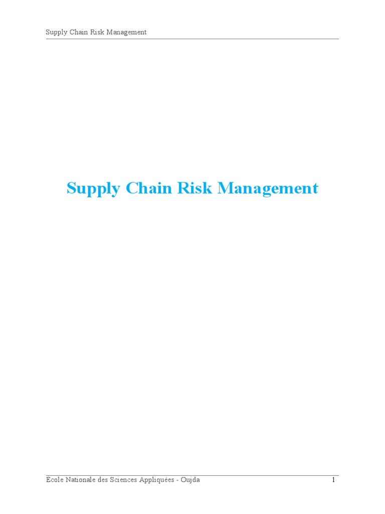 Gestion des Risques Logistiques en Supply Chain | PDF | Risque ...