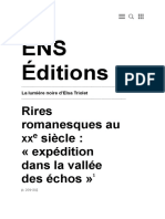 La Lumière Noire D'elsa Triolet - Rires Romanesques Au Xxe Siècle - Expédition