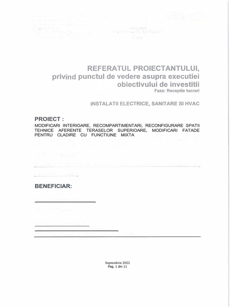 Referat Proiectant Instalatii | PDF