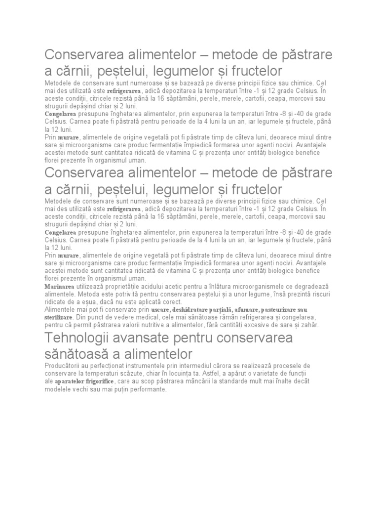 Metode Moderne de Conservare A Alimentelor-2 | PDF