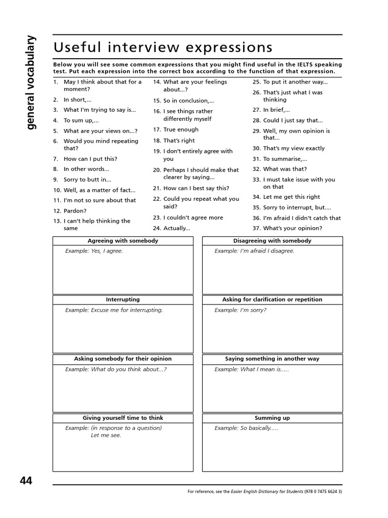 Useful Interview Expressions | PDF | Cognition | Cognitive Science