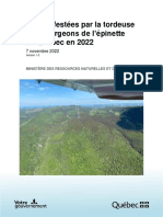 Aires infestées par la tordeuse des bourgeons de l’épinette au Québec en 2022