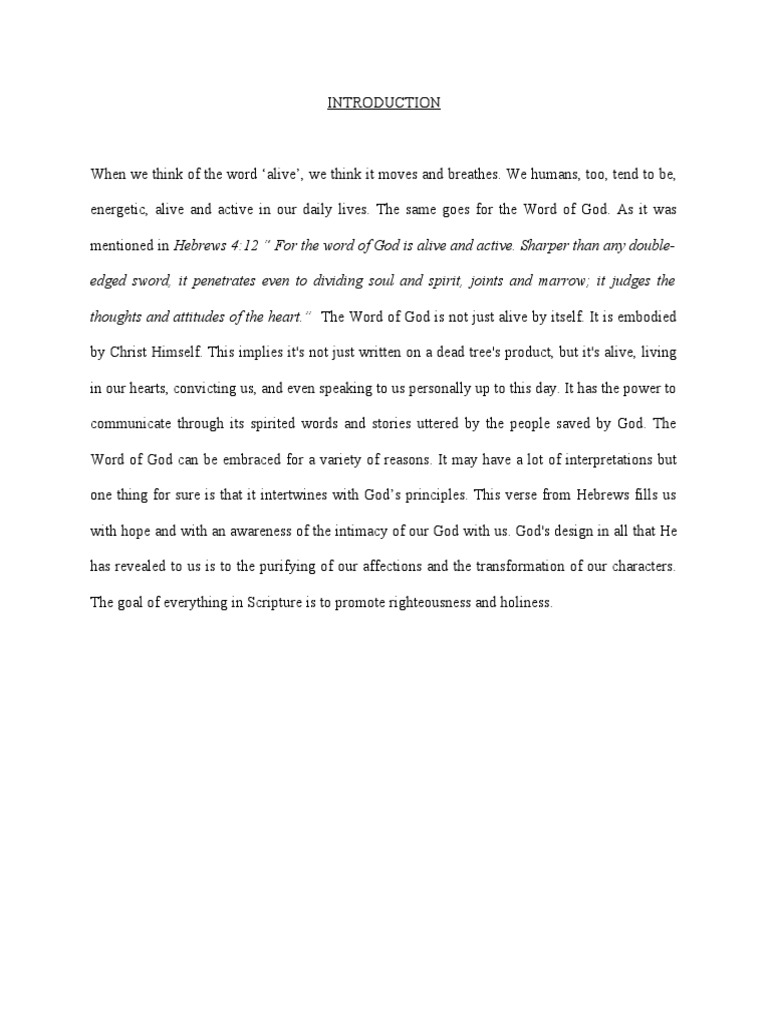 Hebrews 4 12 pdf intention god