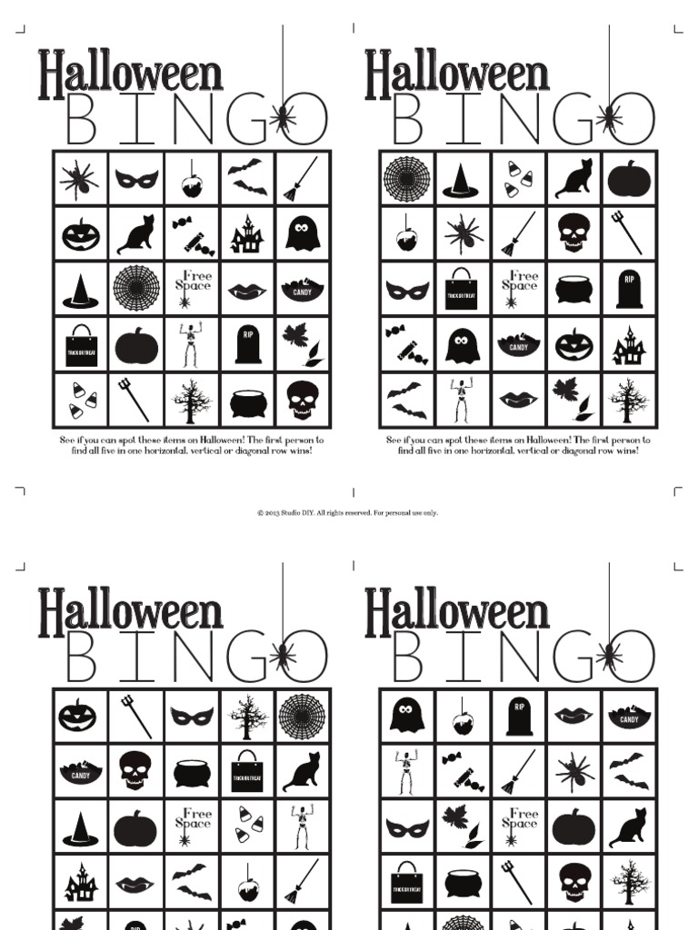 Free Printable Halloween Bingo Cards | PDF