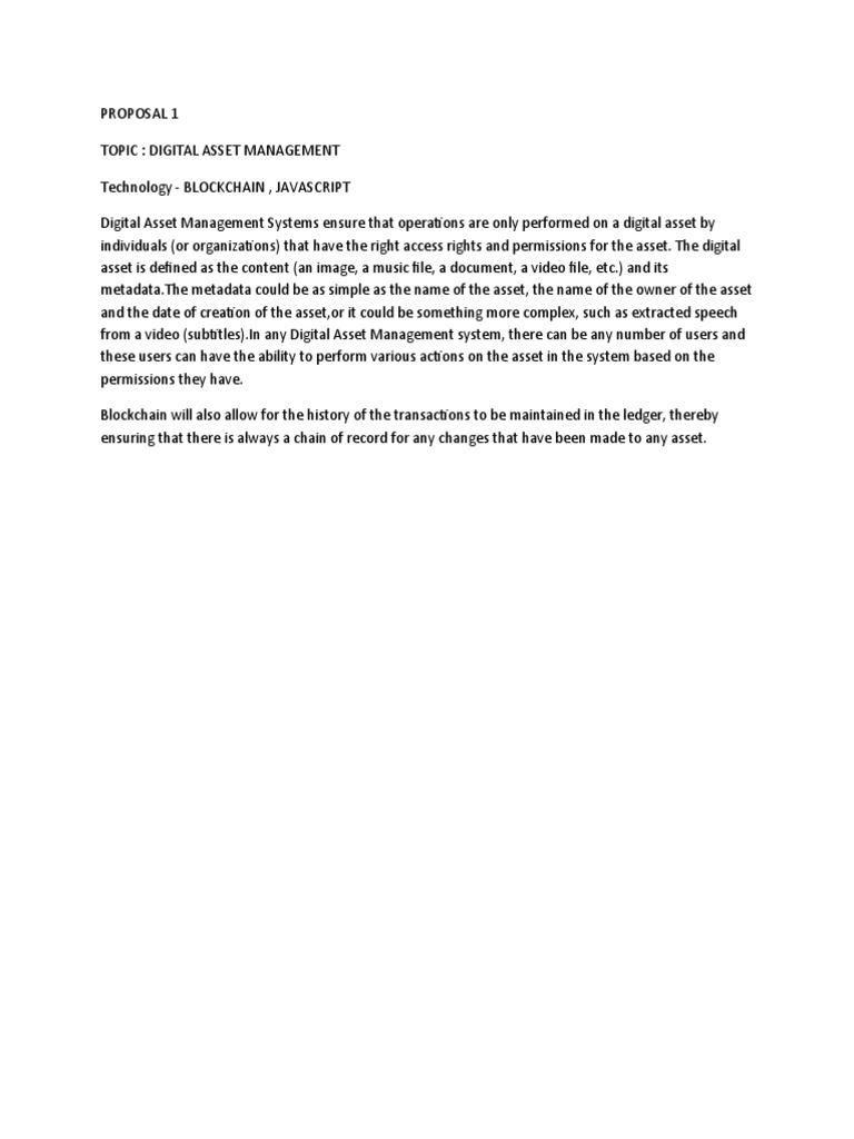 Digital Asset Management with Blockchain | PDF