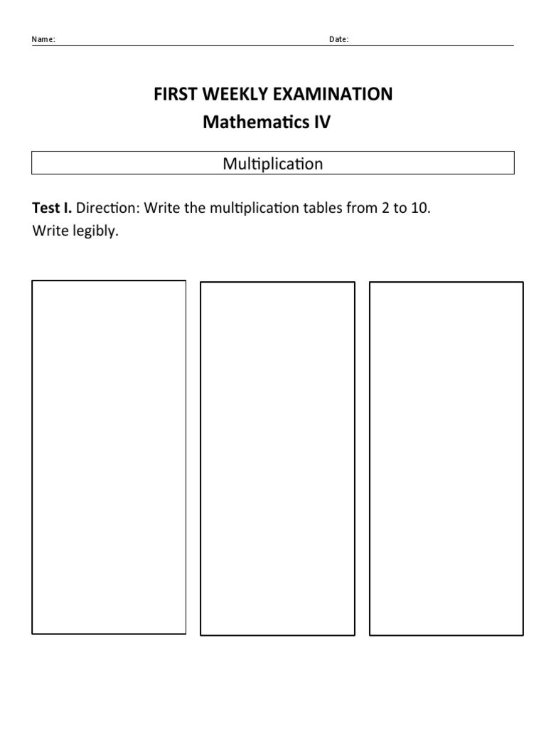 Math Test for Grade 4 Students | PDF
