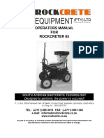 Rockcreter 65 Operators Manual