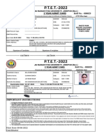 PTET-2022 Admit Card