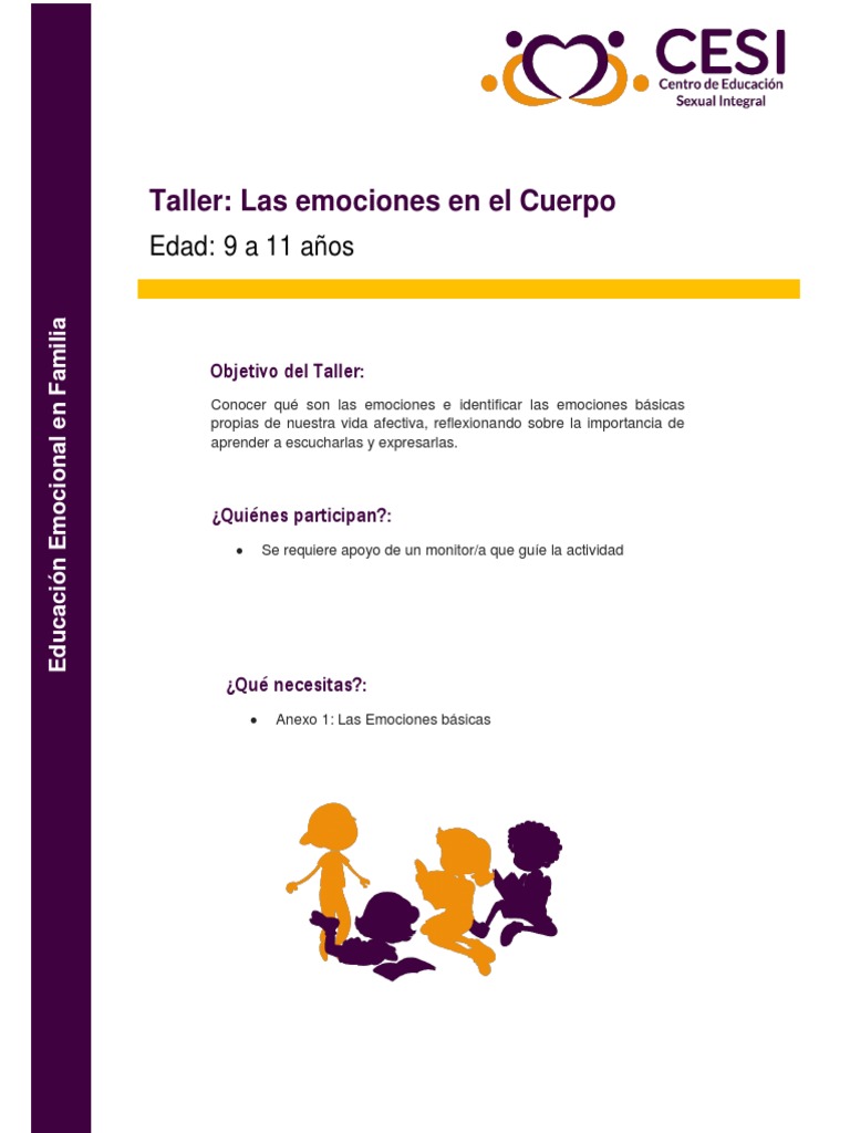 Taller de Emociones y Cuerpo Infantil | PDF | Las emociones | Ciencia ...