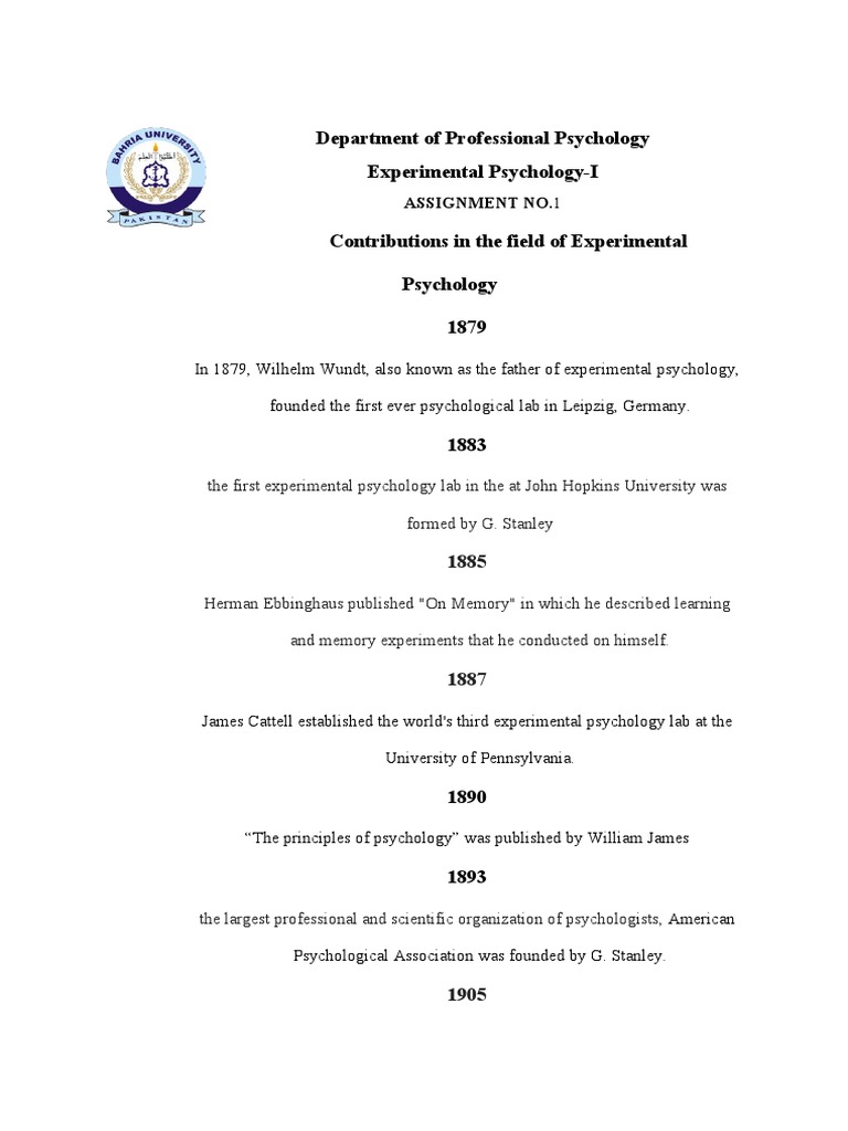 Experimental Psychology | PDF | Philosophy | Science & Mathematics