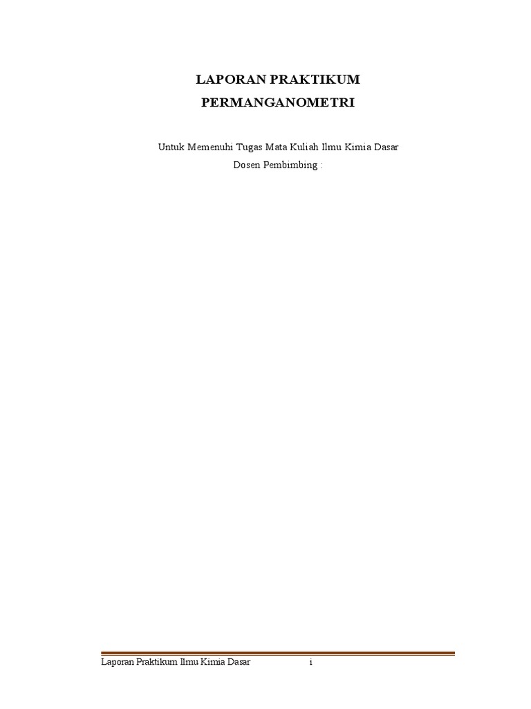 Permanganometri | PDF