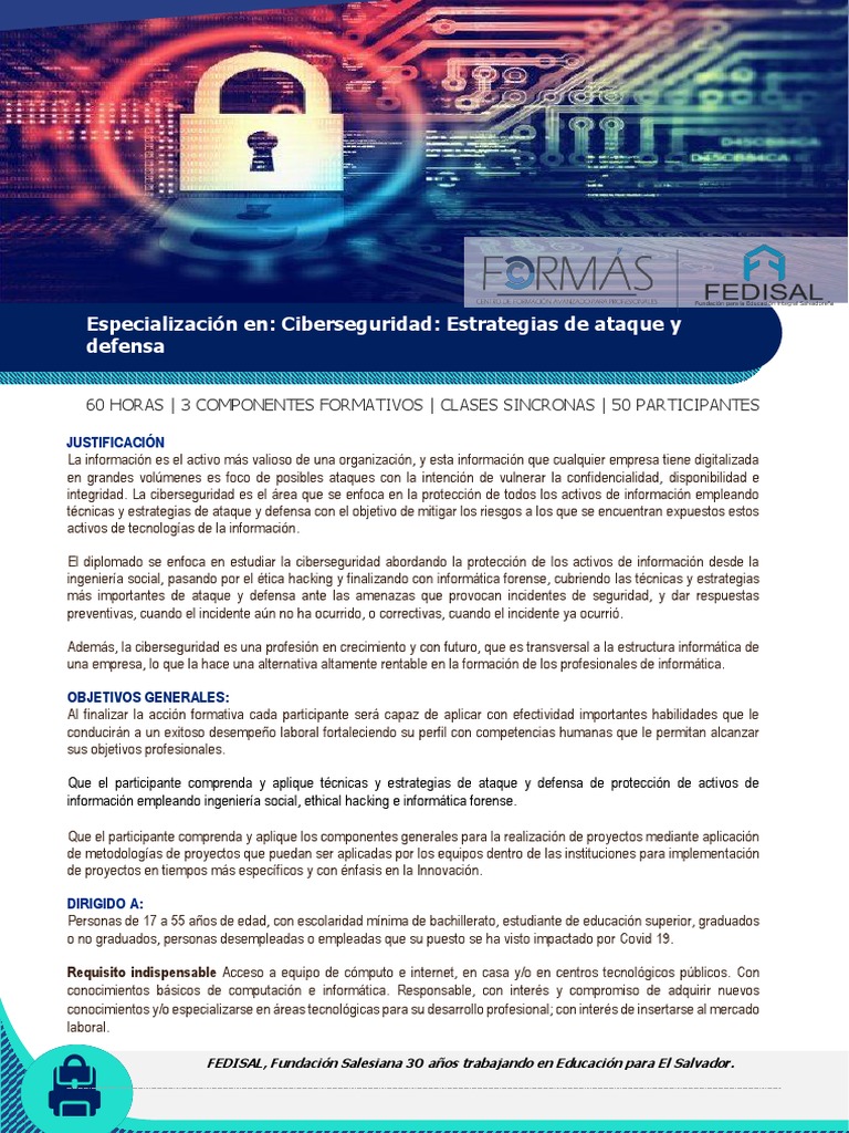 Diplomado en Ciberseguridad y Defensa | PDF | La seguridad informática ...