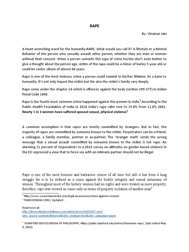 Understanding Rape: Legal and Social Impacts | PDF