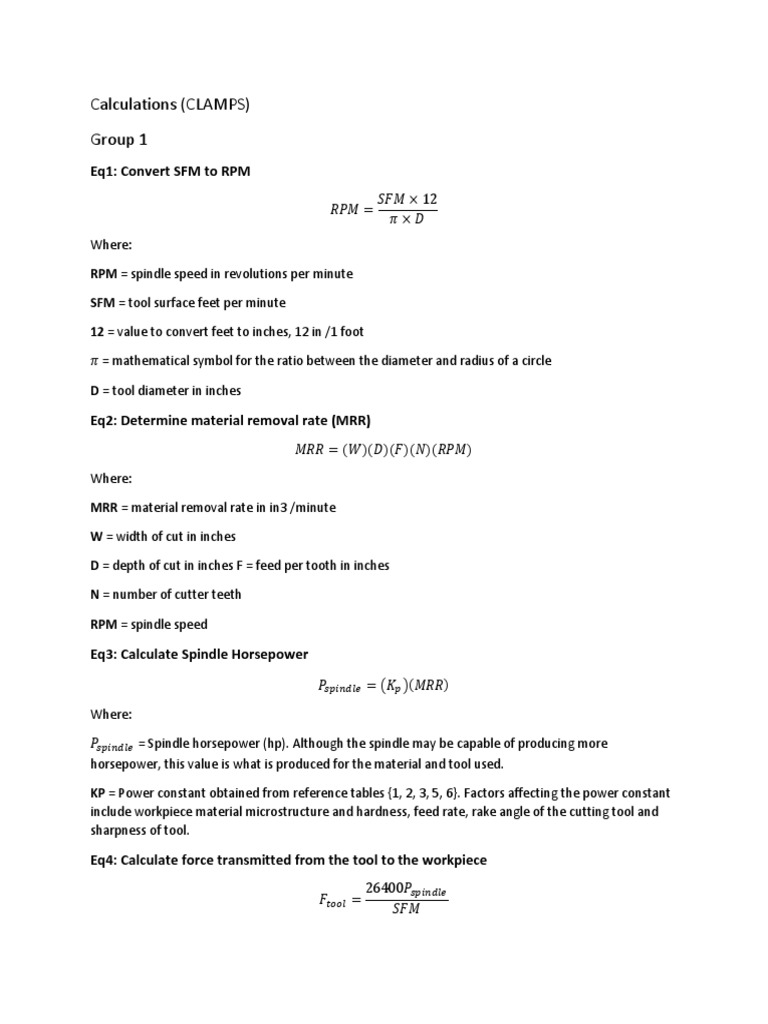 Calculation and Formula PDF Horsepower Mechanical Engineering