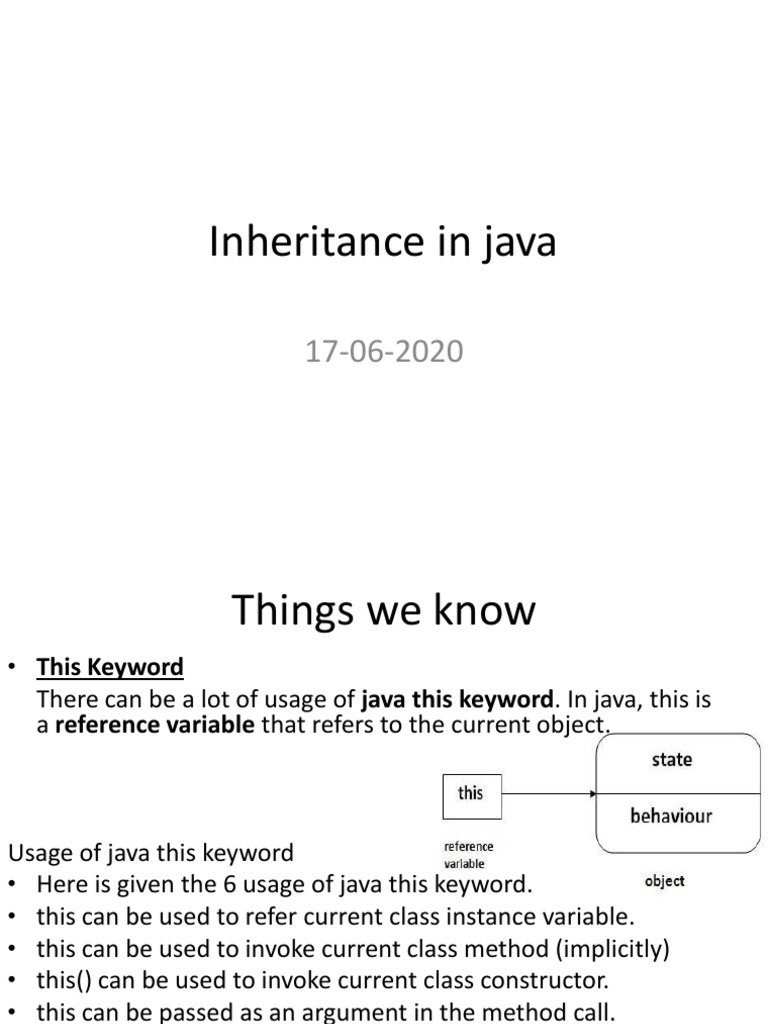 Inheritance in Java 17 June | PDF | Inheritance (Object Oriented ...