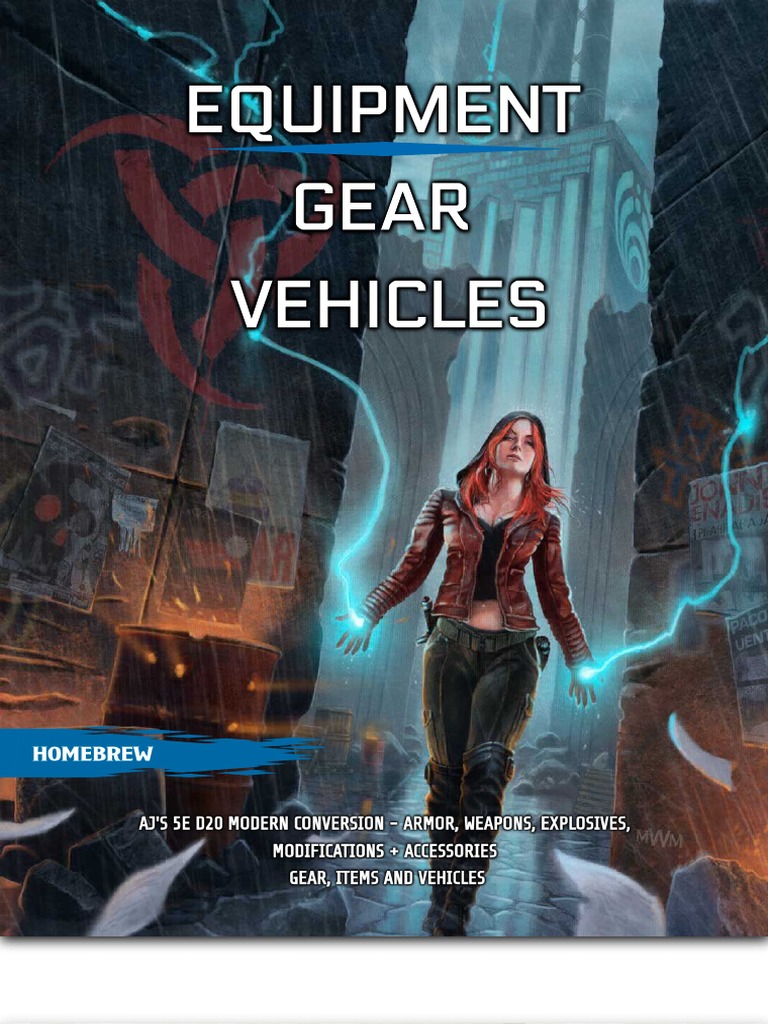 Aj's 5e d20 Modern Equipment, Gear, Vehicles GM Binder PDF