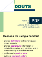 Reasons for Using Handouts in Teaching