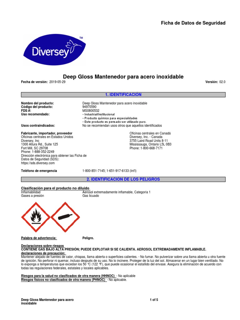 Deep Gloss Diversey PDF Agua Residuos