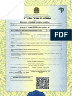 Certidão de Nascimento: Douglas Henrique Oliveira Coimbra