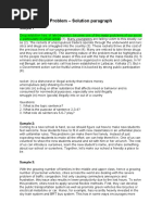Problem - Solution Paragraph