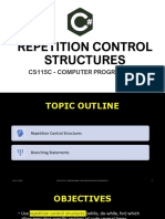 5 CS115C - Repetition Control Structures