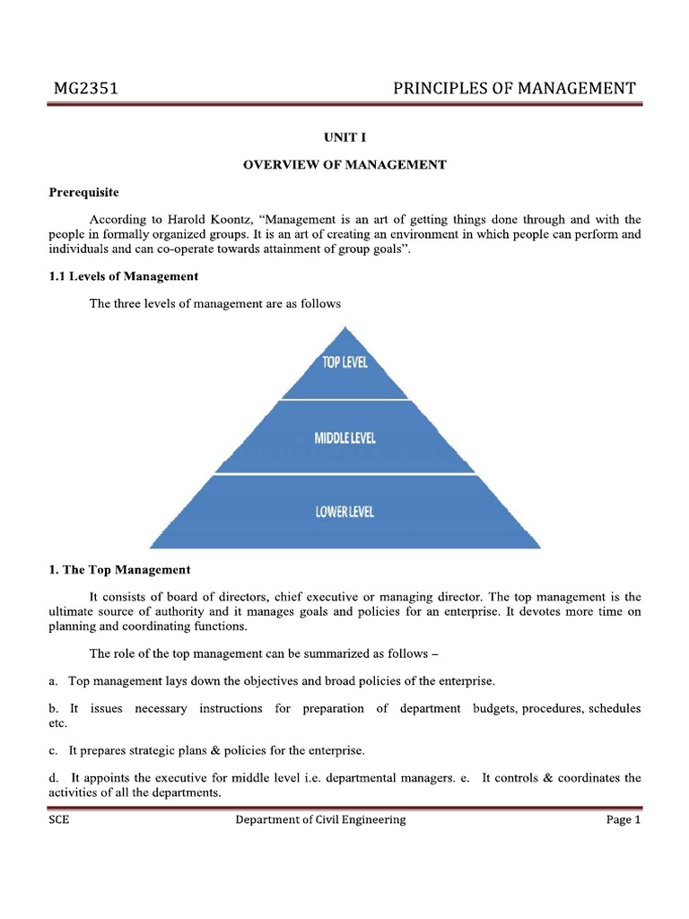 Management Module 1 | PDF