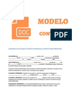 Modelo de Contrato de Aluguel Simples Word para Preencher Atualizado