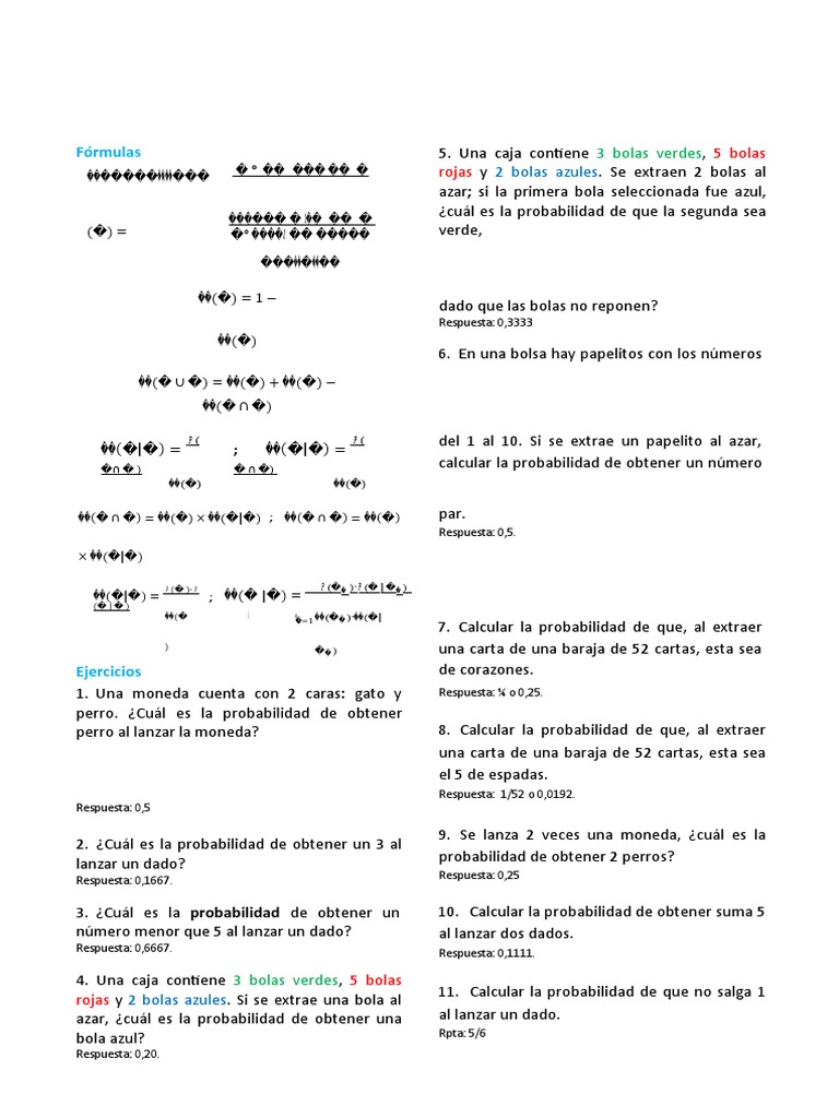 Ejercicios De Probabilidades Matemovil Descargar Gratis PDF 