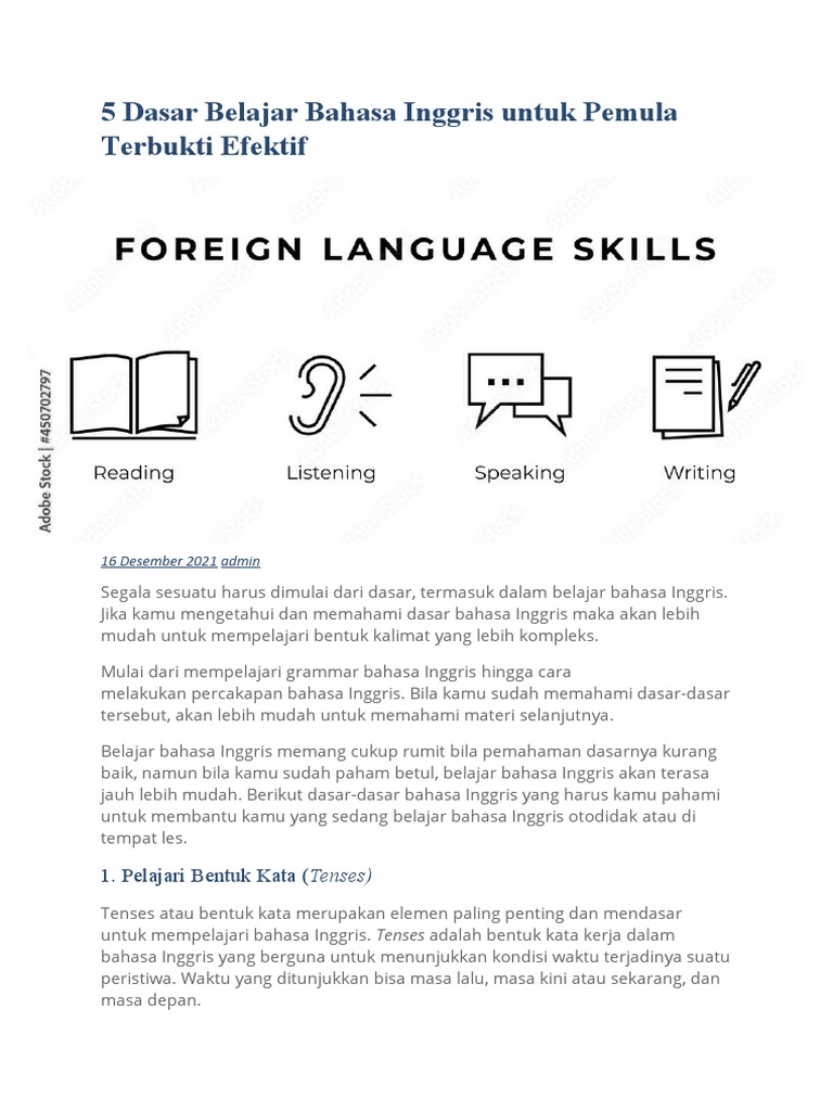 Basics of Learning English PDF