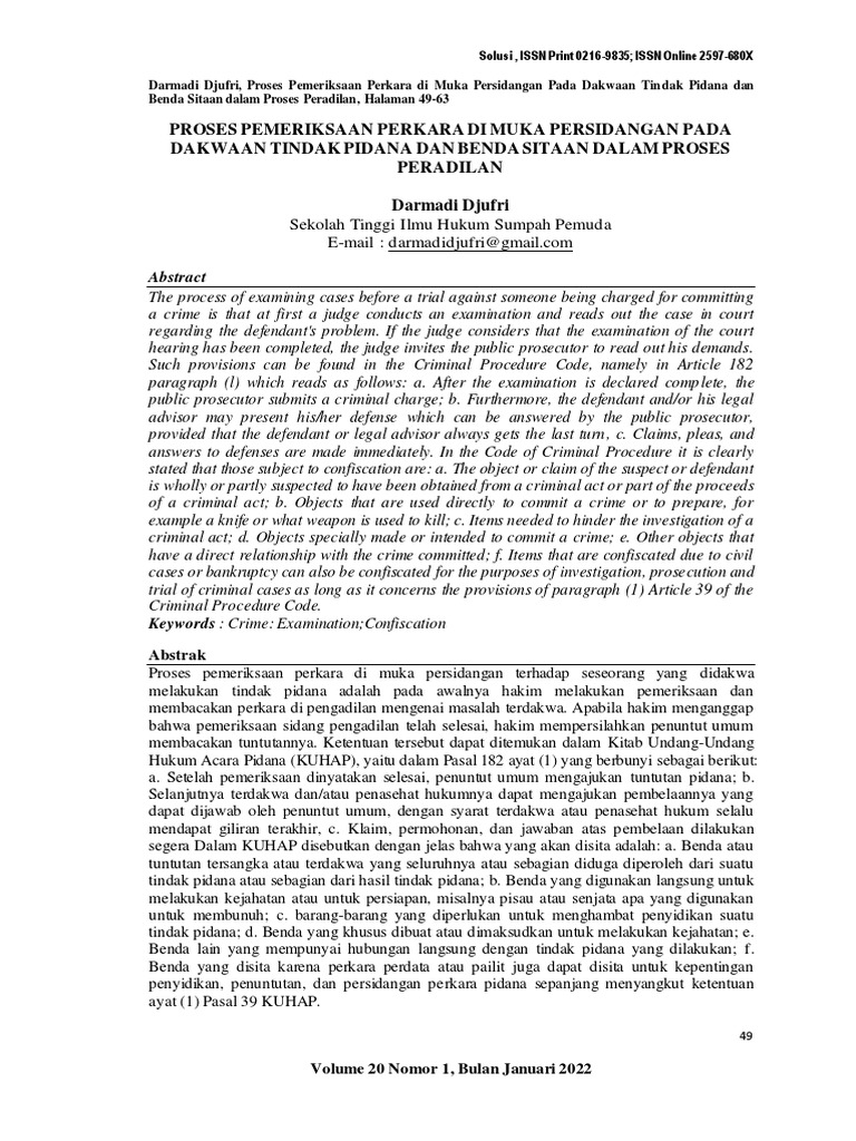 527 Article Text 1027 1 10 20220128 PDF Criminal Procedure In South