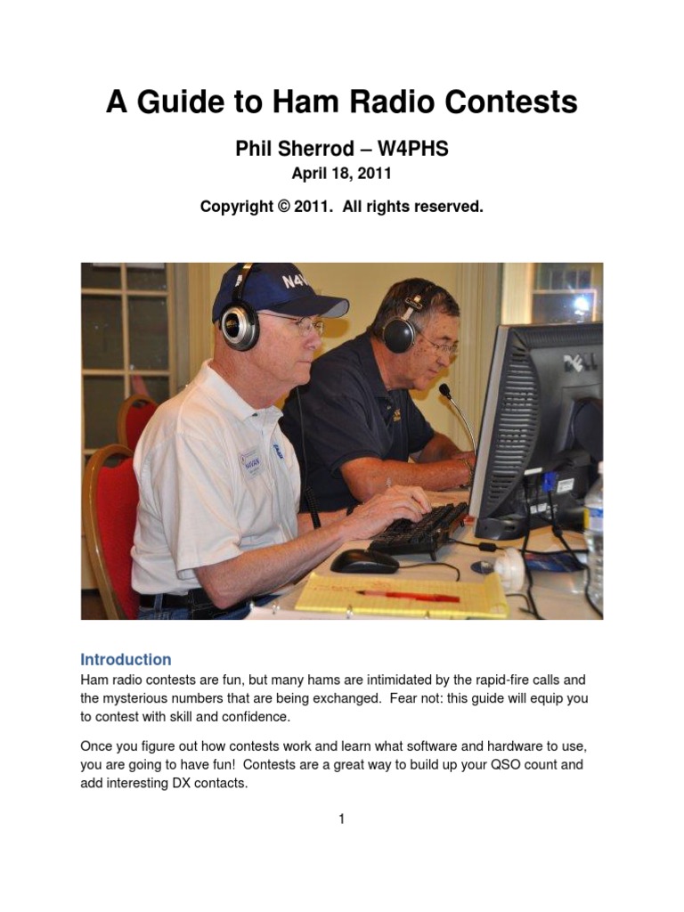 A Guide To Ham Radio Contests PDF Headphones Radio